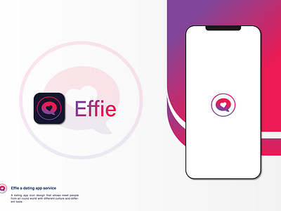 Effie - App icon Design app icon app logo behance project branding dating app icon design dribble shot find work graphic design graphics design illustration logo logo design ui vector