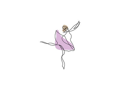 Ballerina Dance Line Art Design