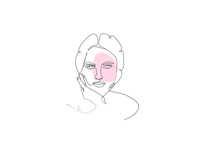 Women Face Line art Portrait Design