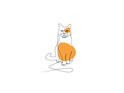 Cat line art, One line art Design