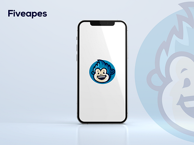 Fiveapes- Logo Design apes app logo behance project blue blue ape branding creative design dribble shot graphic design illustration logo logo design modern logo monkey professional ui vector