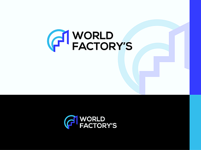 World Factory's Logo Design asbtract behance project branding creative design factory graphic design illustration logo modern modern logo ui vector world world factory