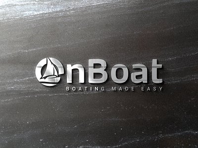 OnBoat 3D Mockup behance project boat boat logo branding design dribble shot graphic design illustration letter o logo logo logos metal mockup ux vector