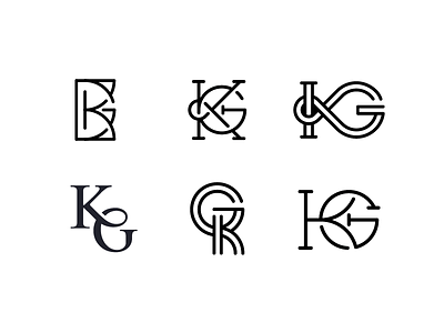 Kg Monograms geometric intersect letters monograms