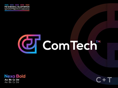 ComTech Modern logomark identity C+T.