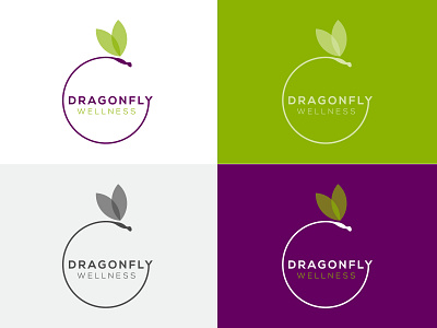Dragonfly wellness logo brand branding business clean drogonfly flat icon illustrator logo vector wellness