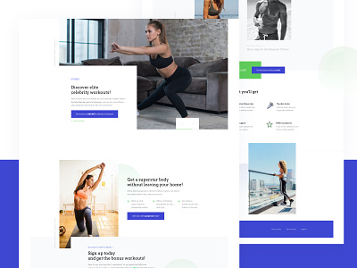 Landing Page concept for celebrity fitness app