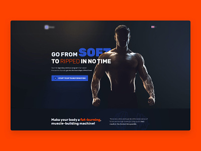Fitness app for bodybuilders – Landing Page app bodybuilding dark fitness landing landing page layout sport ui deisgn ui design uiux web design website