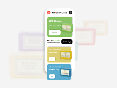 Landing Page of a Soap Store App : Daily UI 003