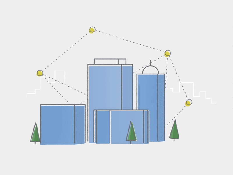 JP Morgan | Buildings after effects animation buildings c4d gif loop network sketch and toon