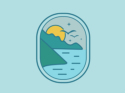 Lummi Island Realty color design graphic design landscape line drawing logo logo design