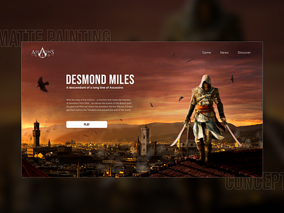 Assasin's Creed website concept concept design graphic design matte painting webdesign