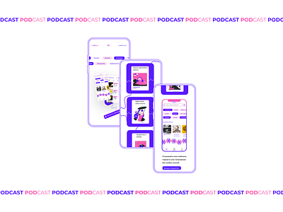 APPLICATION AND WEBSITE FOR "PoDCast" branding design illustration ux