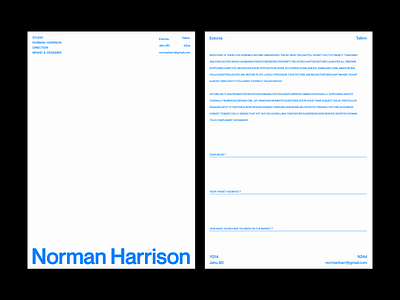 NORMAN HARRISON branding design graphic design