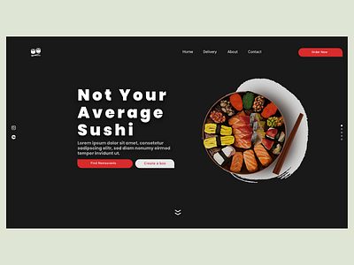 Sushi - Clean landing page adobe xd clean design landing page restaurant sushi web design website