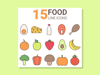 Line food icons