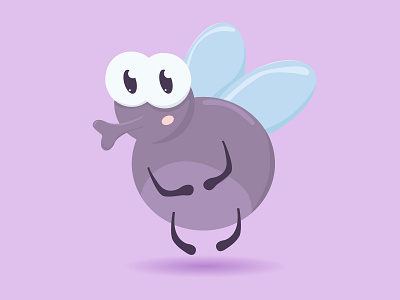 Cute cartoon fly with big eyes