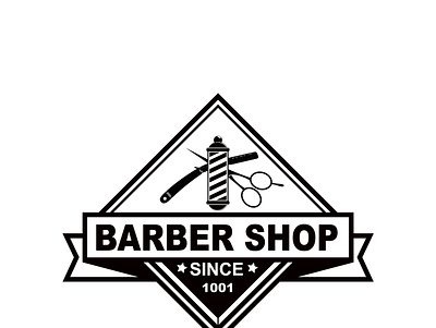 Barber shop logo barber shop logo branding combination mark design g gfx graphic design illustration illustrator logo vector