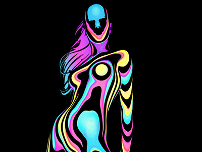 Fluro Woman 3d colors fluorescent primary woman