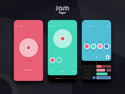 Minimal colorful looper mobile app for iOS app app design app store colors design guitar ios logo looper minimal ui ux vector