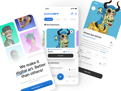 Markenft Mobile App app design figma figmaui mobileapp nft nftmobileapp nftwebsite ui uidesigner userinterface ux uxdesigner