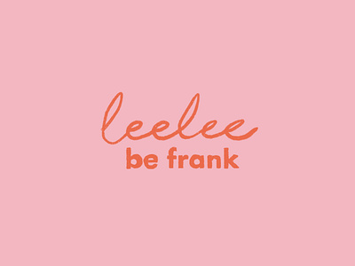 Leeleebefrank logo branding handwriting handwritten logo