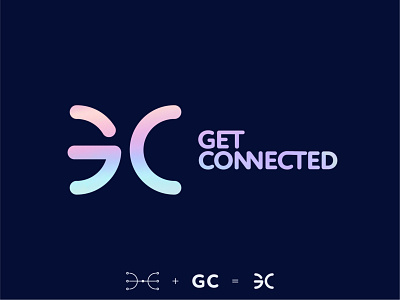 Get connected logo branding gradient graphic design irridescent logo