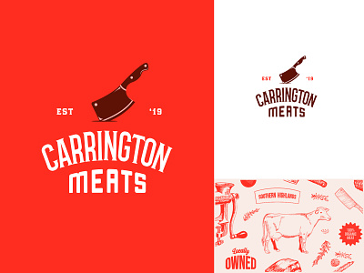 Butcher meats logo brand branding branding design butcher design illustration logo logo design meat pattern pattern illustration vector vintage