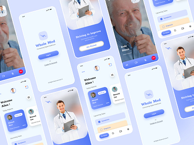 Whole Med App android design figma graphic design illustrator ios medical app mobile app design ui user experience design user interface design ux