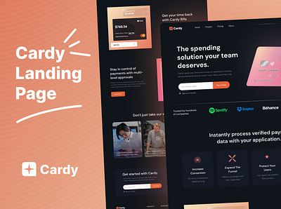 Cardy Landing Page Design branding design graphic design illustration ui user experience design user interface design ux website design