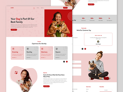 Landing Page Design for Pet Care design graphic design landing page design ui ui ux user experience design user interface design ux web design