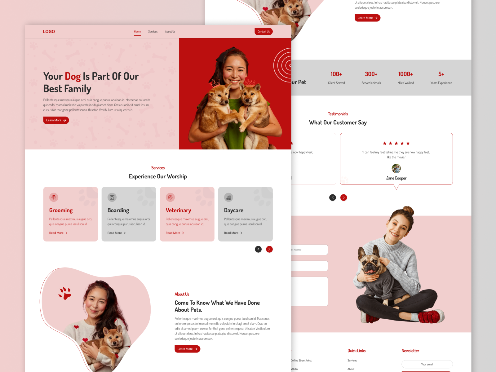 Landing Page Design for Pet Care by uixzozi on Dribbble