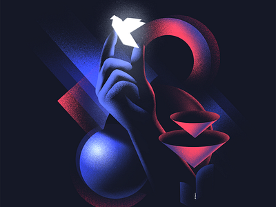 Bird of Prey abstract blue design grain graphic design hand idea illustration inspiration moody procreate shapes