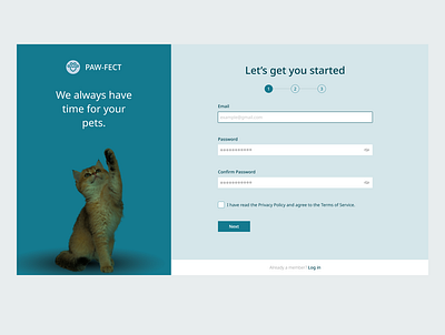 Sign Up page for a Pet store. #DailyUi dailyui ui uiux