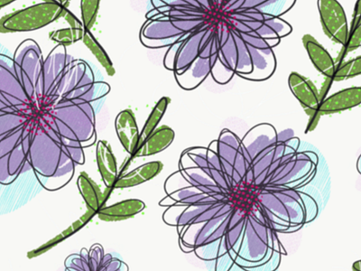 Digital blossoms digital flowers funky pattern purple textures