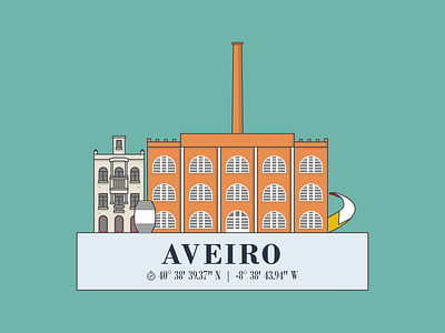 Aveiro, Portugal - Minimal Illustration