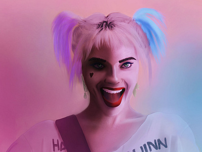 Harley Quinn digital painting. branding dailyui des design digital art graphic design illustration ui ux vector