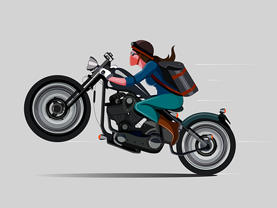 Let's Go.!.......... bike bike lover biker colors covid girl go illustration mask speed travel traveller