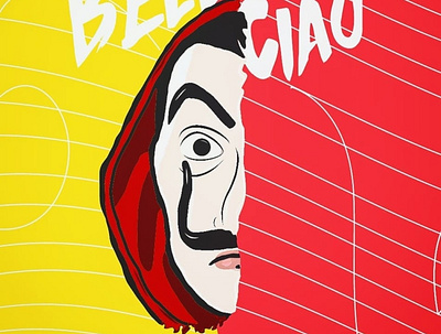 Bella Ciao! The Dali Mask. 2d art branding design digi digitalart graphic design illustration mask money heist vector