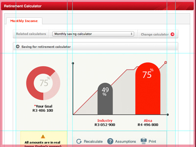 Absa Retirement Annuity Calculator WIP banking bars graph graphic design ui