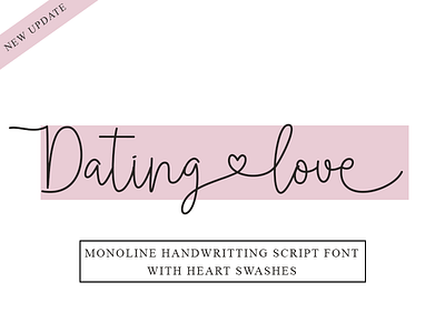 Dating Love bouncy font branding calligraphy font design font graphic design illustration lettering artist logo lovely font monoline font thin monoline font typography