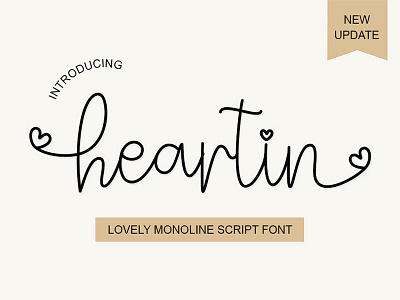 Heartin Font branding calligraphy font design font graphic design handwritting font lettering artist lovely font monoline monoline font script font typography