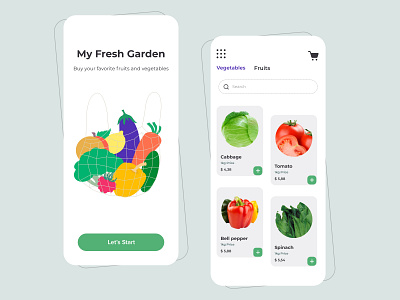Fresh Garden illustration mobile app vegetables