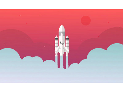 Rocket v2 illustration illustrator launch red rocket smoke