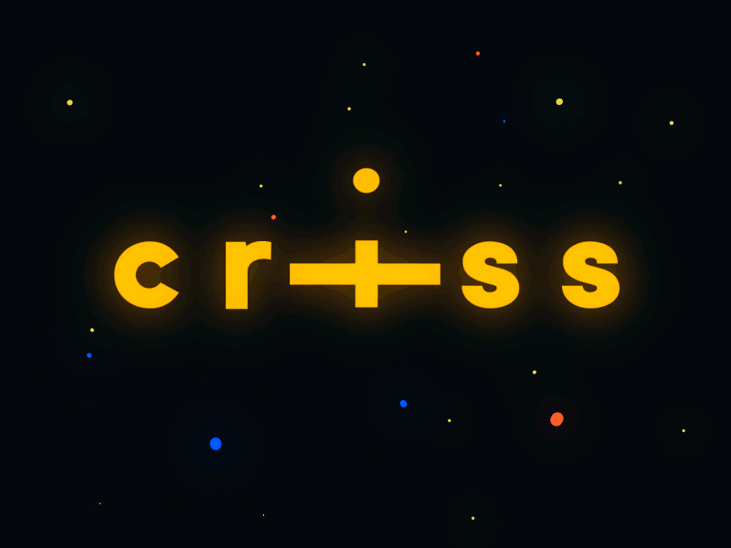 crisscross logo / 000 abstract animation criss cross galaxy gif logo loop motion particles stars weekly