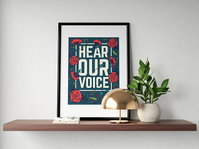 Hear Our Voice poster design illustration poster