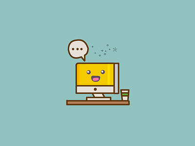happy computer :) computer cute kawaii