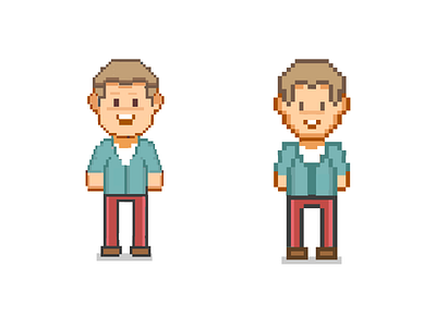 big pixel vs little pixel cute man pixel man vector man