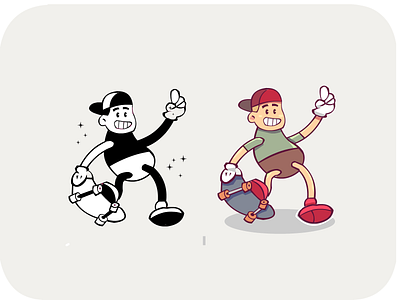 retro skater illustration