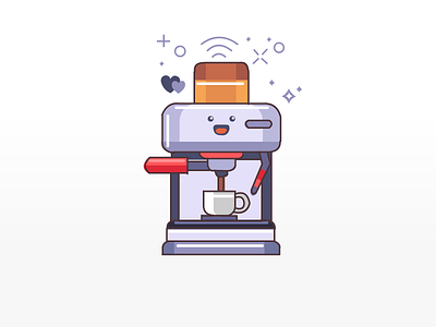 Happy Coffee Machine coffee coffee machine cute coffee